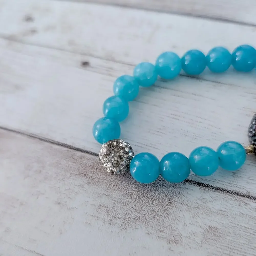 Blue Stretch Bracelet with Charm - Small - Condition Issues